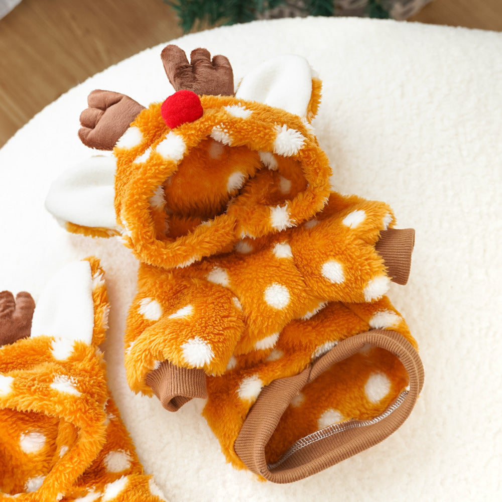 Pawliday Cheer: Plush Reindeer Dog Costume