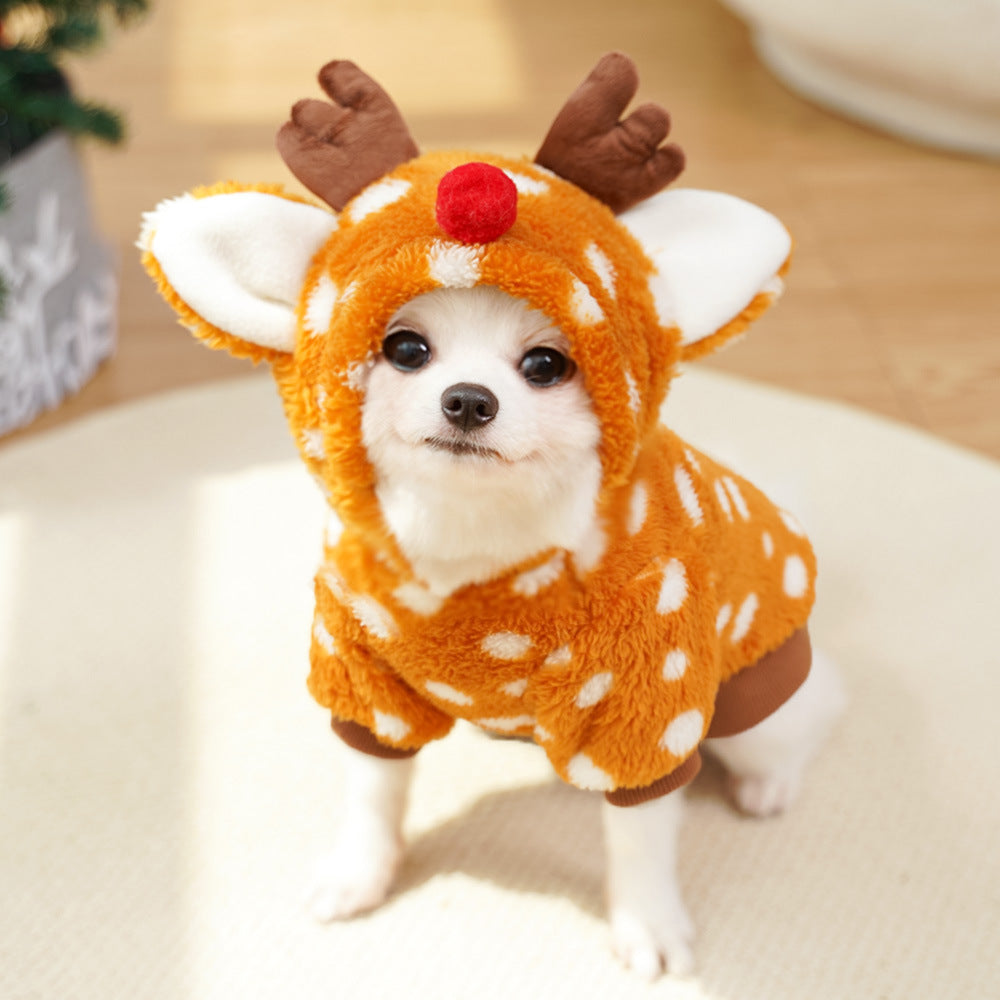 Pawliday Cheer: Plush Reindeer Dog Costume
