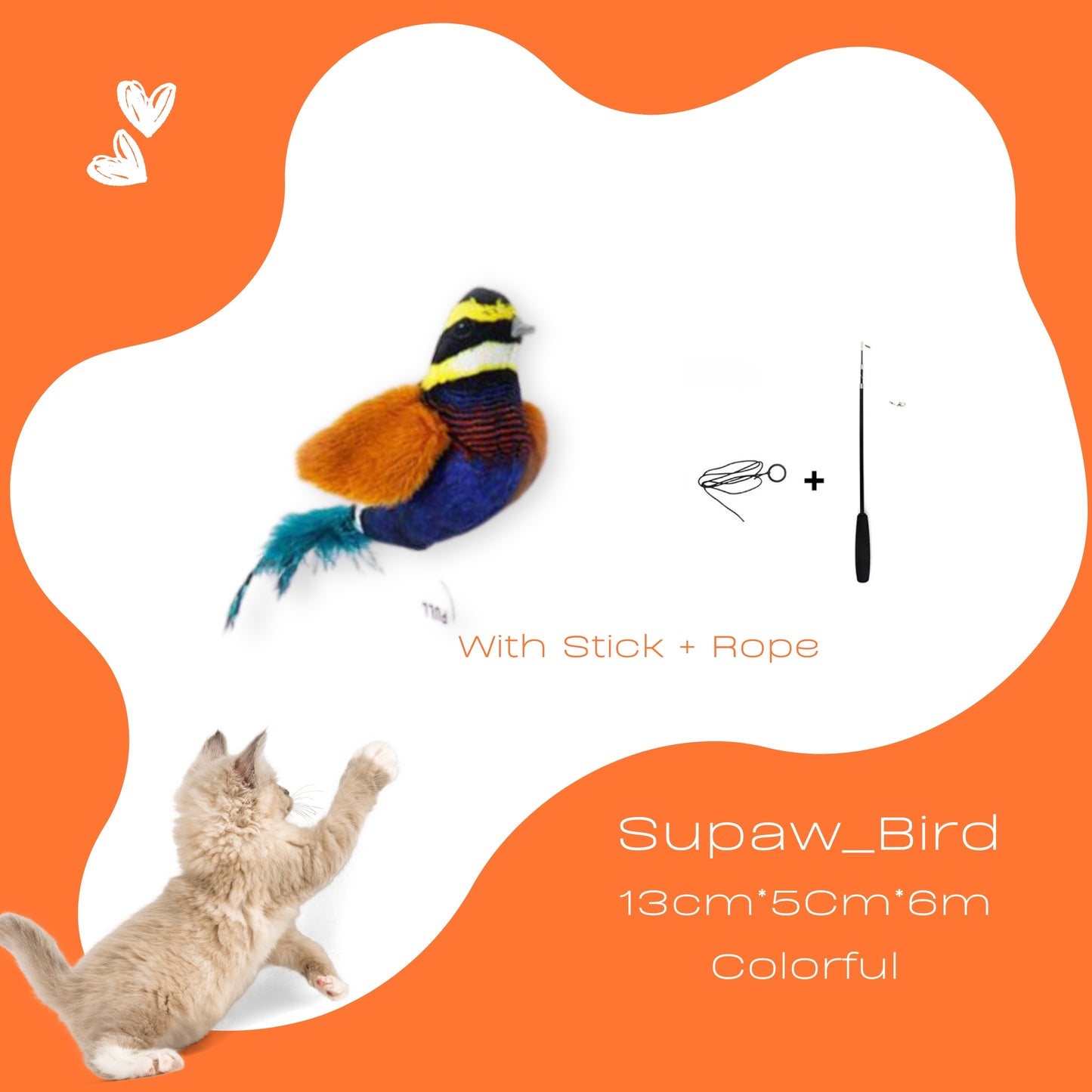 Cat Playing with Chirping Bird Toy - Meow Fusion Pack