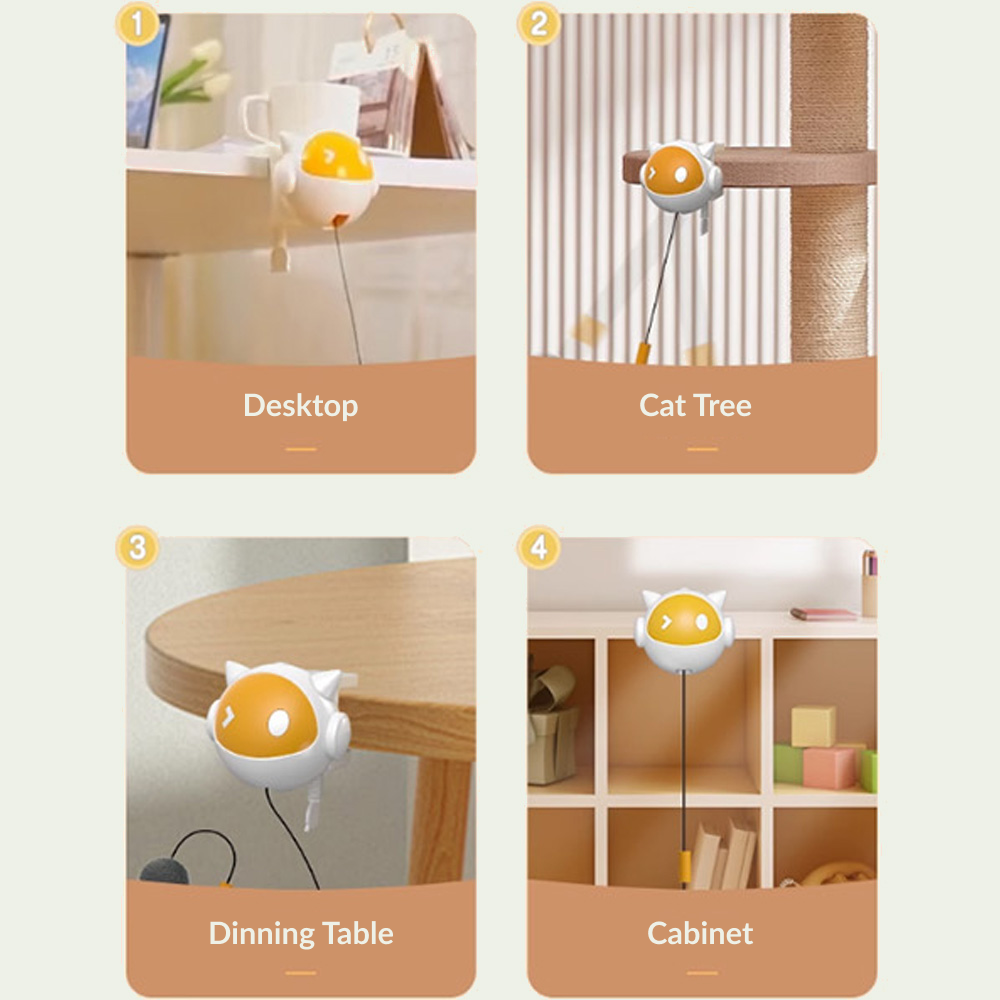 ActivePaw Tease & Chase: Automatic Cat Toy with Clip-On & Motion Ball