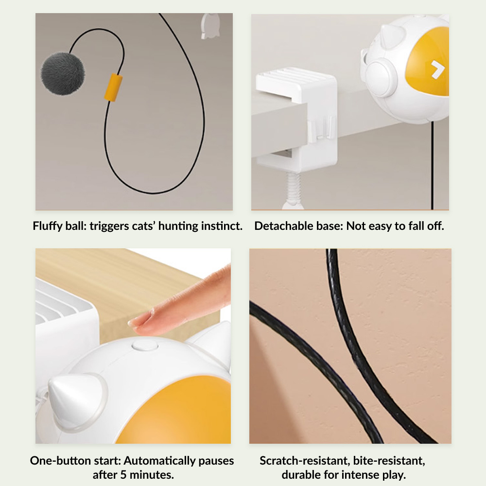 ActivePaw Tease & Chase: Automatic Cat Toy with Clip-On & Motion Ball
