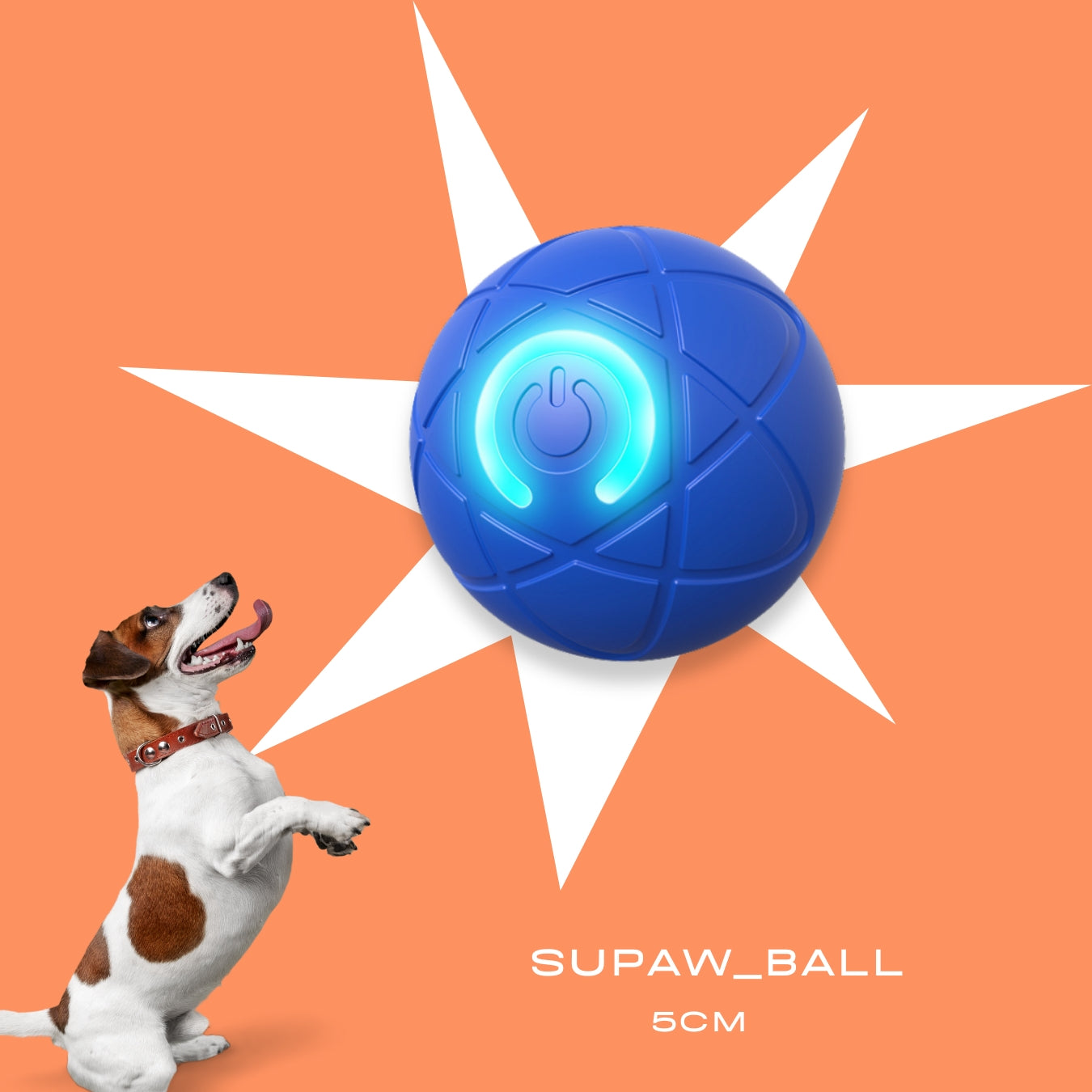 Bounceable, glow-in-the-dark Supaw Ball, perfect for high-energy fetch sessions