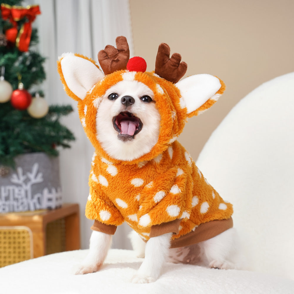 Pawliday Cheer: Plush Reindeer Dog Costume