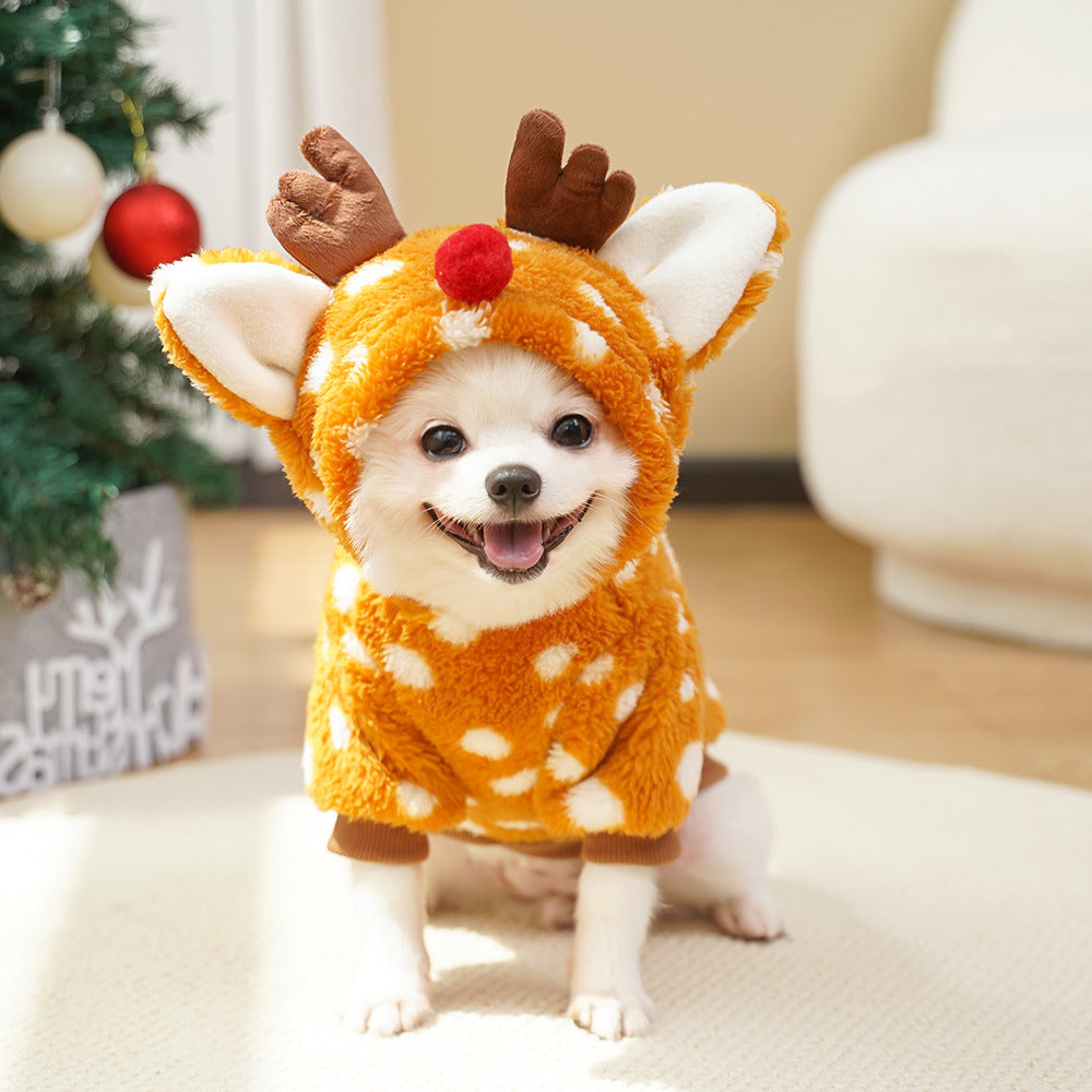 Pawliday Cheer: Plush Reindeer Dog Costume