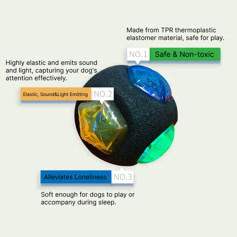 Glowing, durable chew toy that keeps dogs entertained, reduces loneliness, and combats boredom with lights and sound