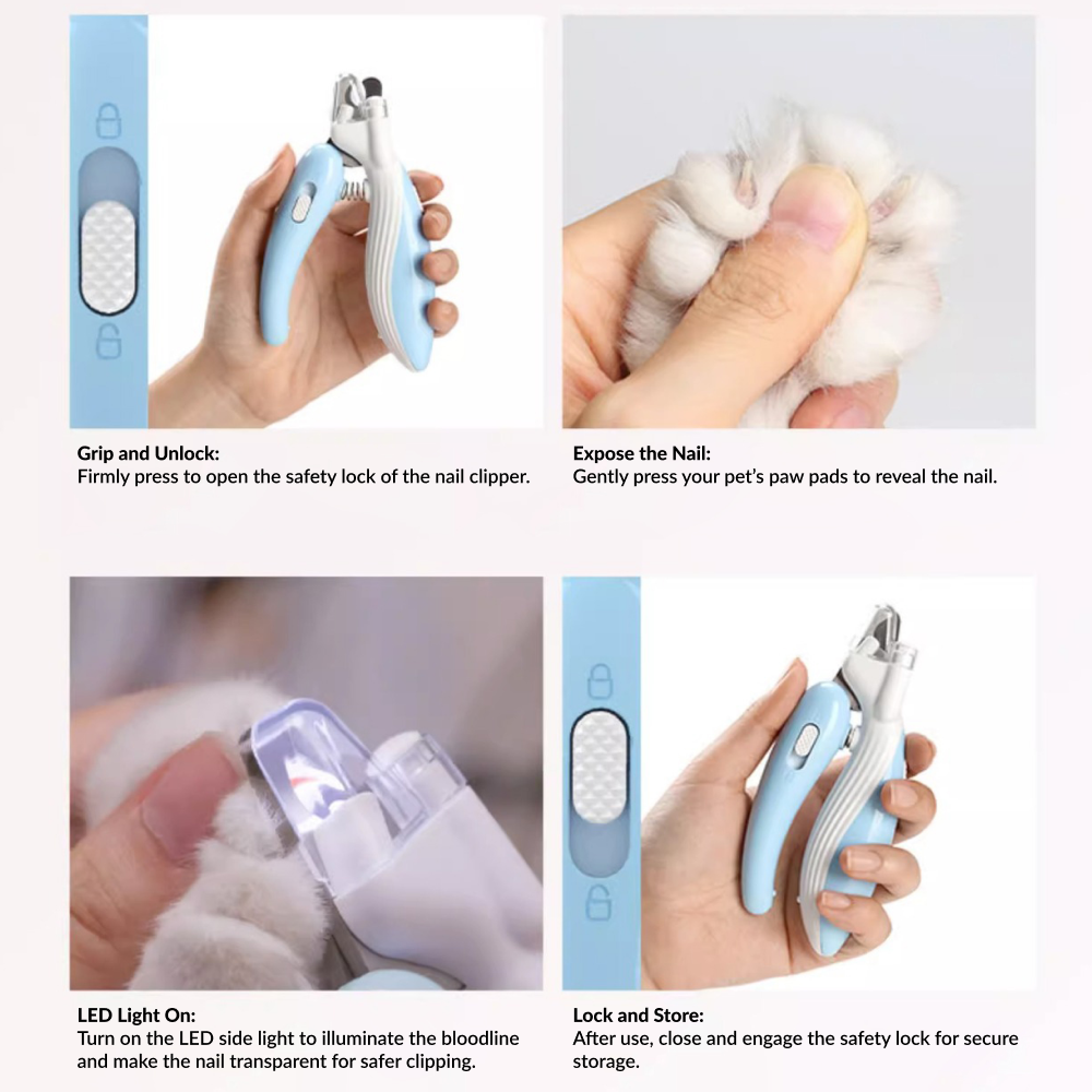 FurFresh LED Pet Paw Trimmer – Waterproof & USB-Charged