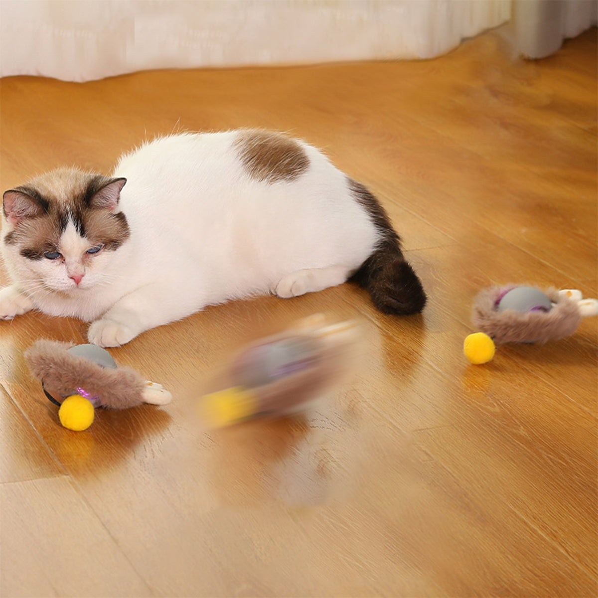 Cat toy with obstacle-avoiding technology, rolling around without getting stuck to keep your pet engaged