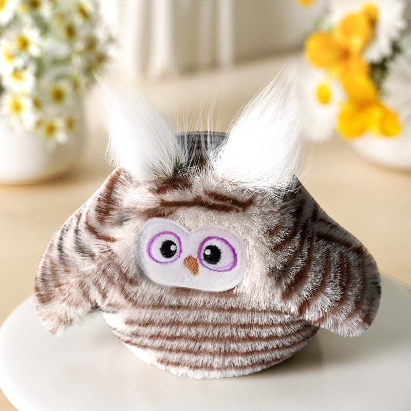 Realistic feather-like design of the PawActive owl cat toy, made with lightweight materials