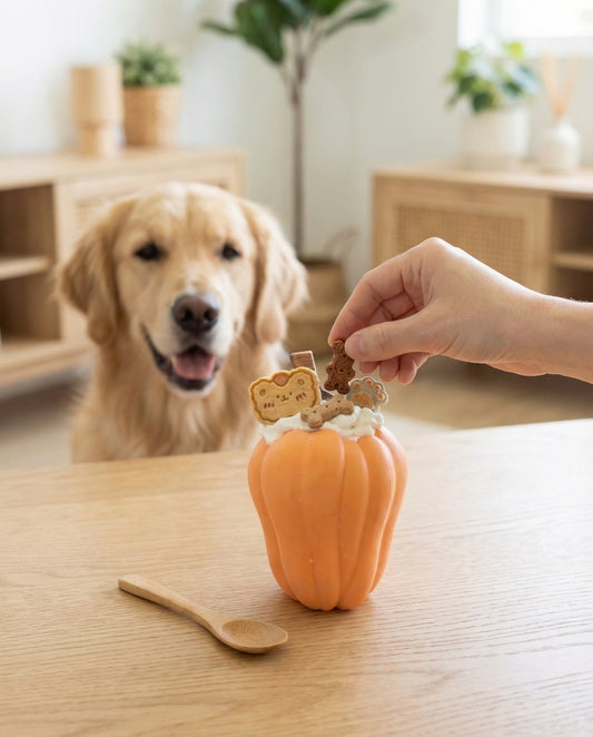 Dog using ActivePaw Snack Puzzle Tumbler treat puzzle toy for enrichment and slower snack time
