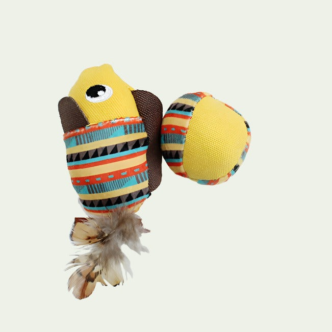 Canvas Chew Toys for Pets-yellow fishball