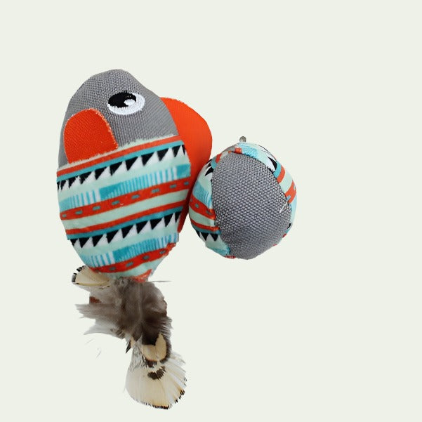 Canvas Chew Toys for Pets-grey fishball