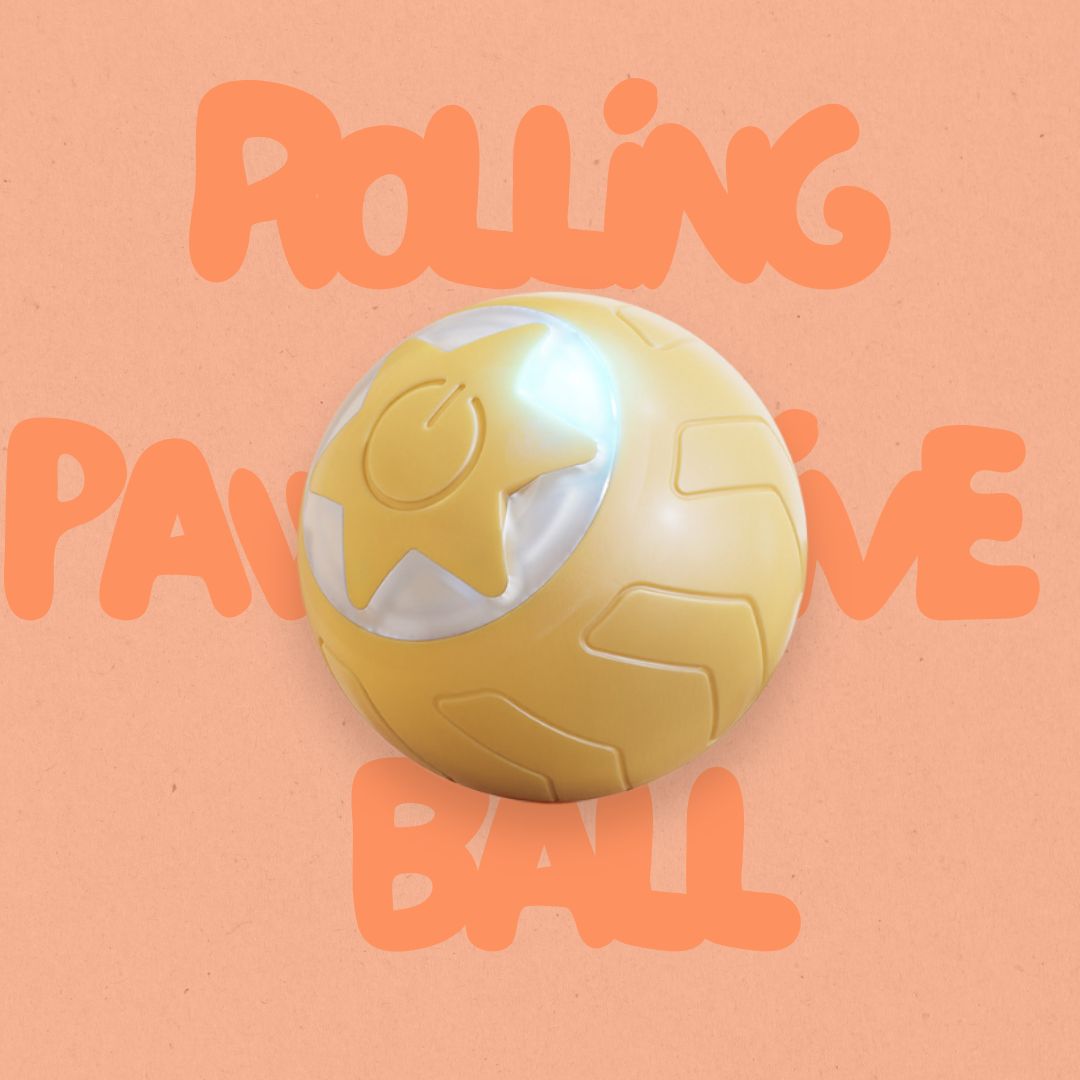 Cat playing with PawActive Rolling Ball, providing hands-free interactive fun