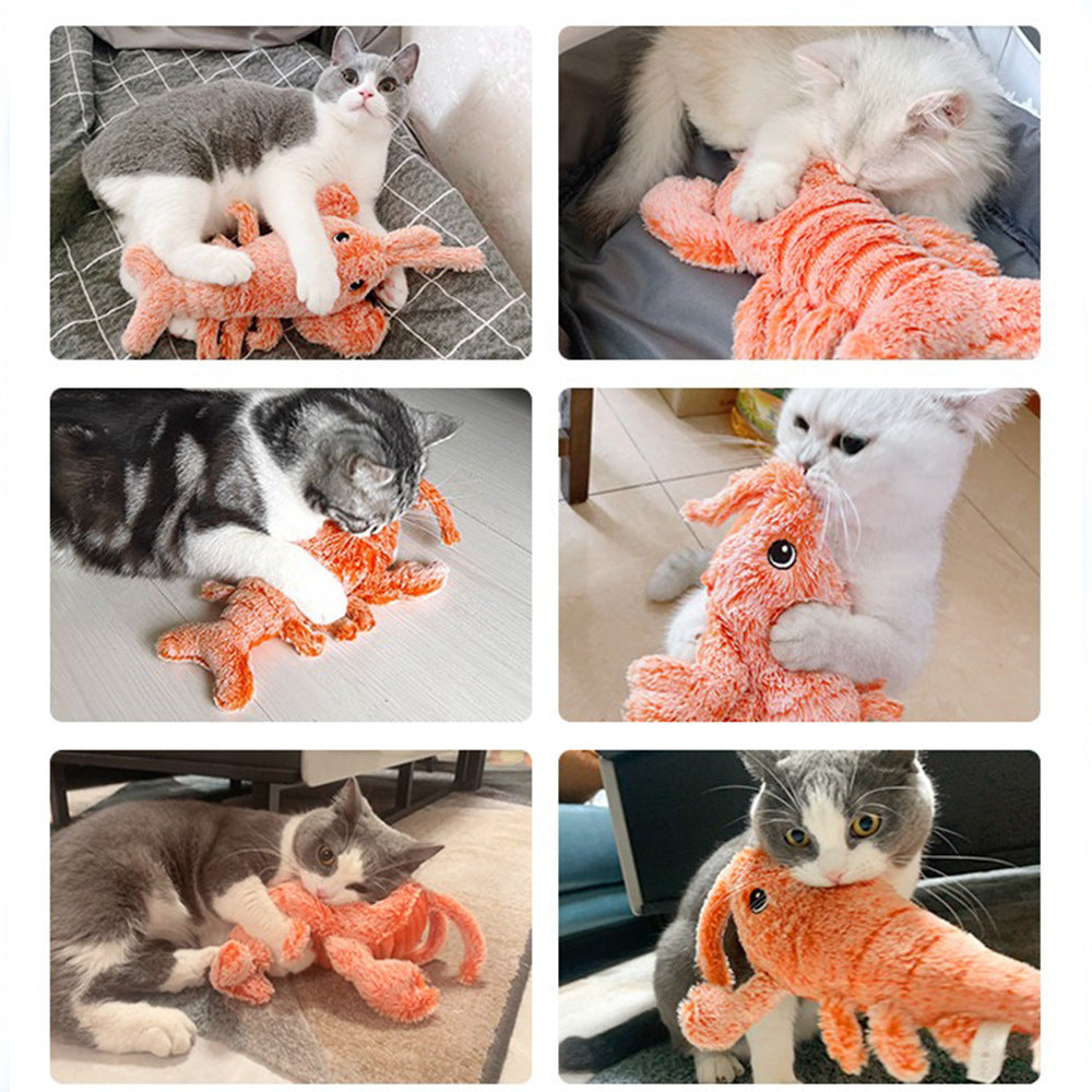 PawActive Wiggling Lobster toy with tap-to-activate tail offering three modes of wiggling action