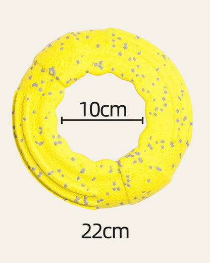 ActivePaw Adventure Duo large yellow floating ring dog toy, 22 cm diameter