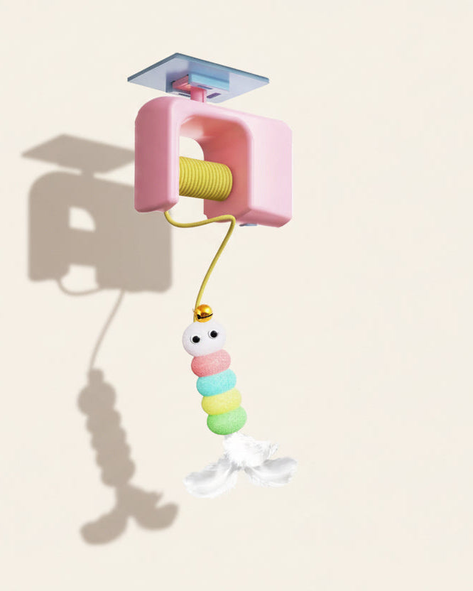 ActivePaw DoorDrop Yo-Yo automatic hanging cat toy in pink, product view
