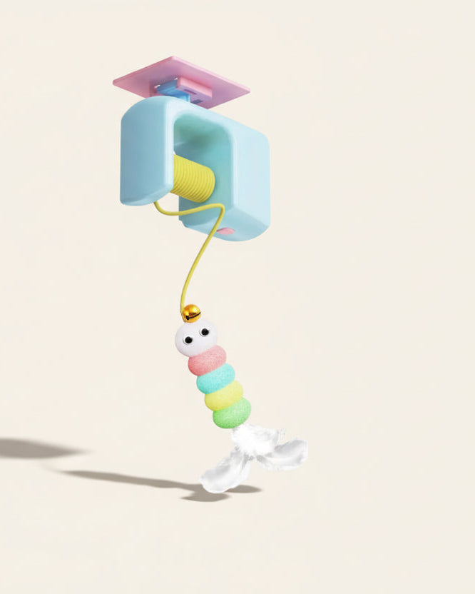 ActivePaw DoorDrop Yo-Yo automatic hanging cat toy in blue, product view
