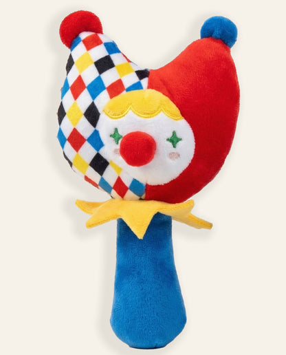 SoftPals Circus Squeaker plush dog toy jester design, product photo