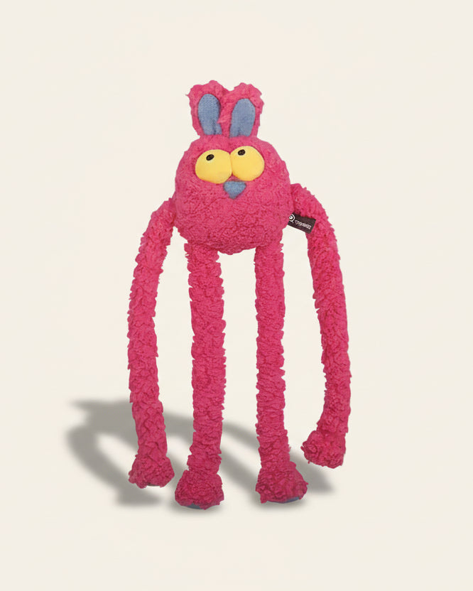 SoftPals Floppy Tug plush squeaky dog toy in pink, 80 cm by 55 cm