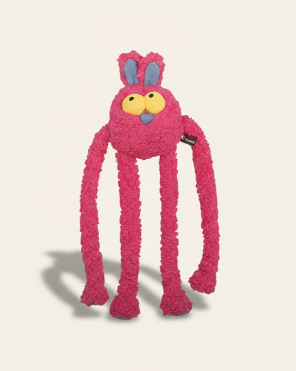SoftPals Floppy Tug plush squeaky dog toy in pink, 80 cm by 55 cm