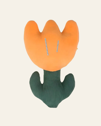SoftPals Garden Buddy plush squeaky dog toy orange tulip design, product photo
