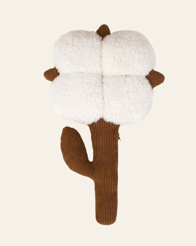 SoftPals Garden Buddy plush squeaky dog toy white flower design, product photo
