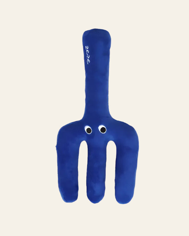 SoftPals Garden Buddy plush squeaky dog toy blue rake design, product photo