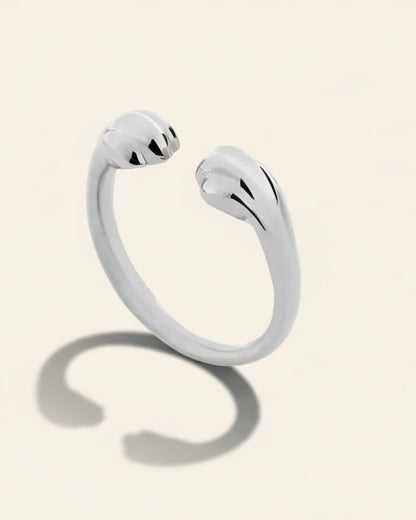 Still With Me pawprint ring product view showing adjustable open ring design