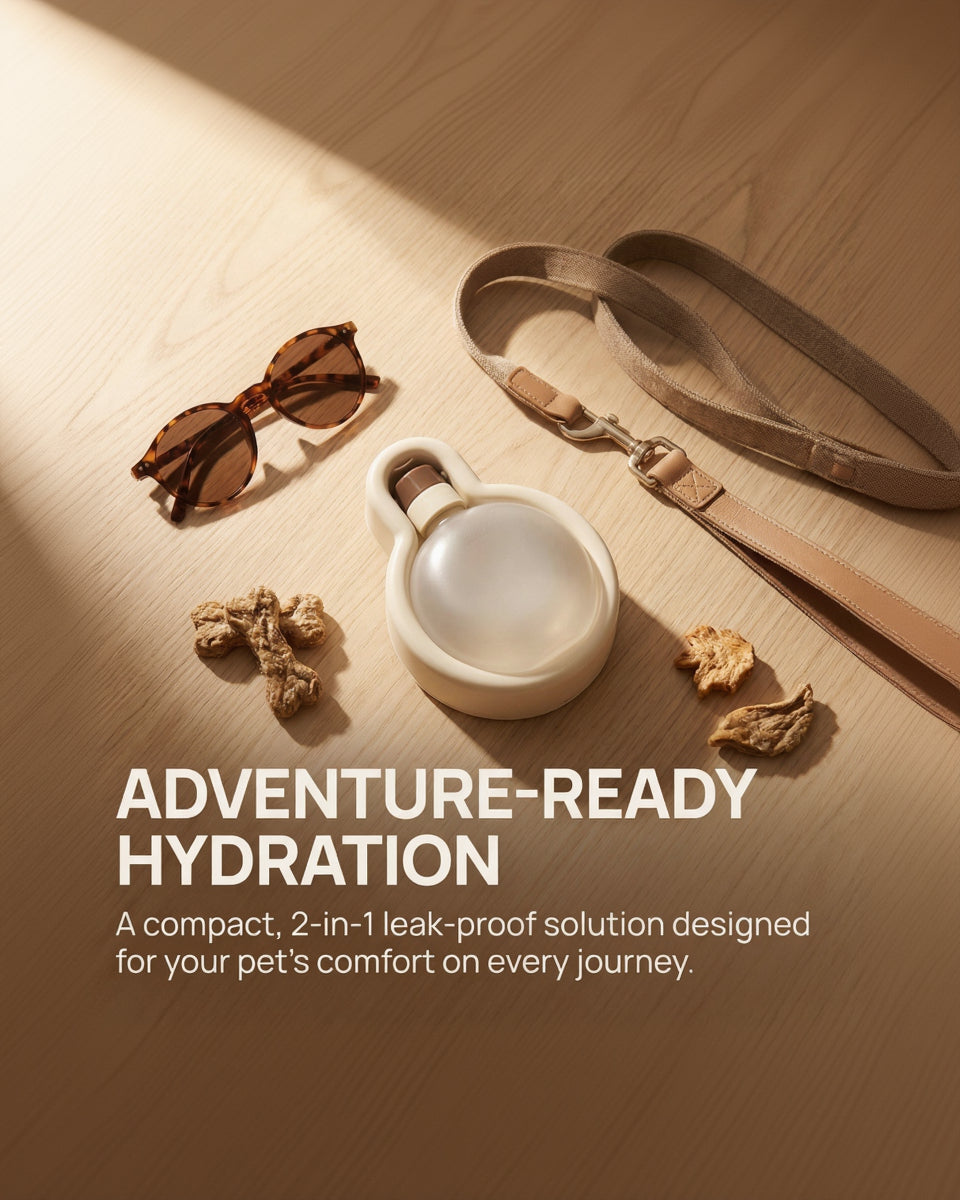 Trailblaze Hydration Hub adventure-ready hydration feature graphic for pet travel and walks