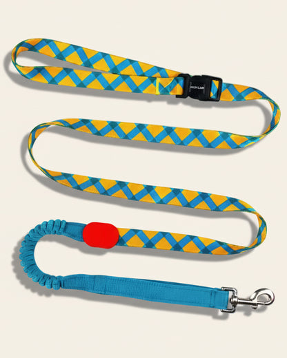 UrbanStride Pattern Walk Leash in geometric yellow pattern, product view