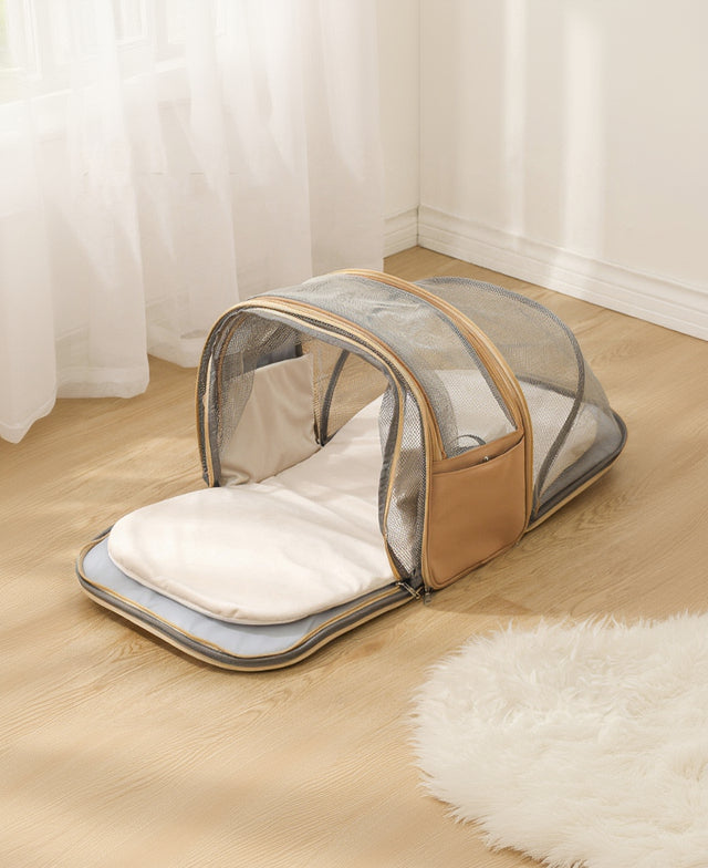 Voyager Flex Carrier opened flat as a convertible pet carrier bed, product view