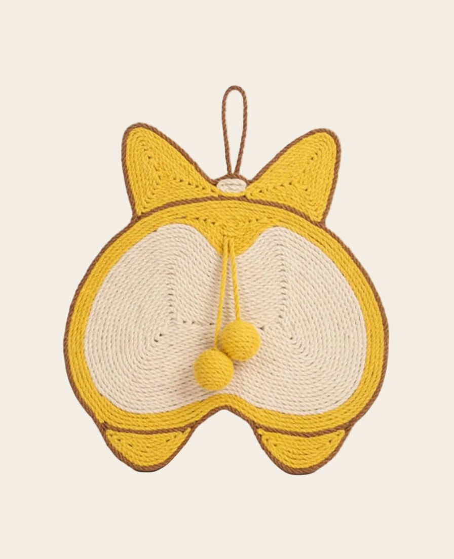 WhiskerBloom Corgi Sisal Scratch Pad hangable cat scratcher, product view