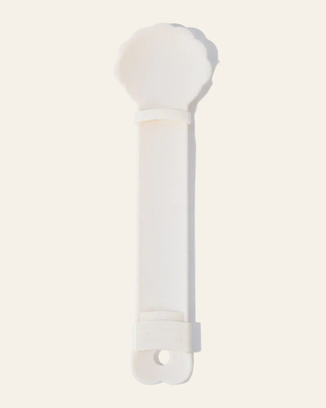 WhiskerBloom TreatStrip Spoon cat treat feeder with sliding squeezer, beige product view