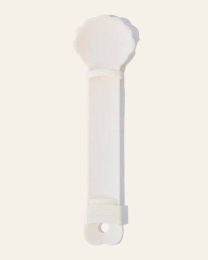 WhiskerBloom TreatStrip Spoon cat treat feeder with sliding squeezer, beige product view
