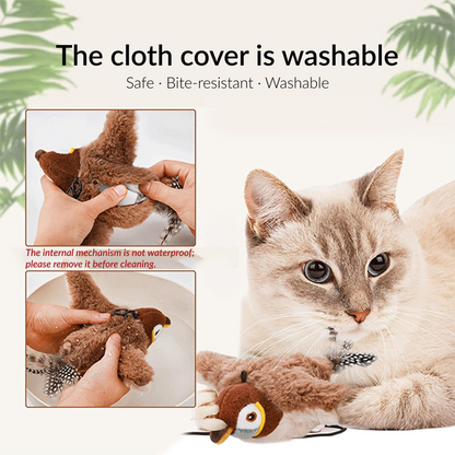 Washable cat toy with a safe, bite-resistant design and a removable mechanism for easy cleaning